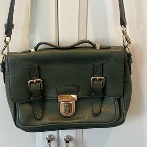 Crossbody green leather purse